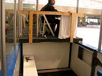 End view of platform