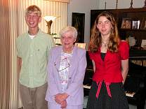 Mrs. Moore with seniors Connie and Adam